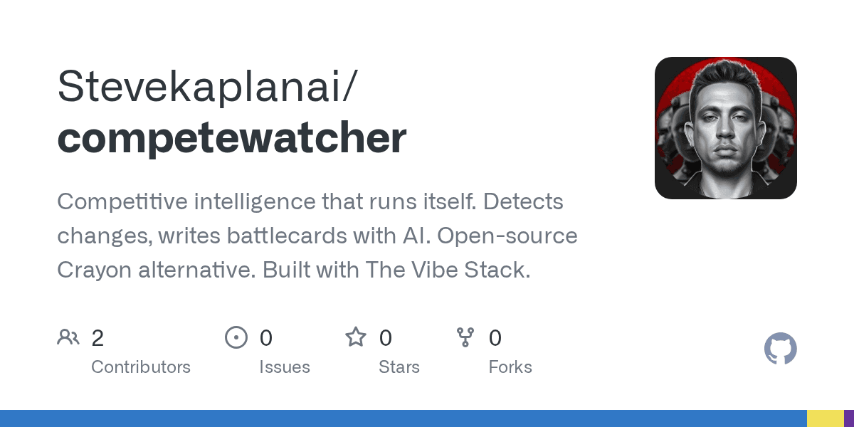 Screenshot of github.com/Stevekaplanai/competewatcher