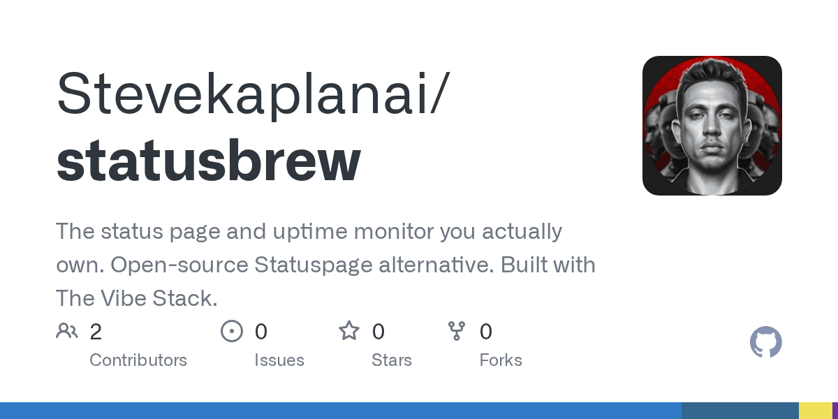 Screenshot of github.com/Stevekaplanai/statusbrew